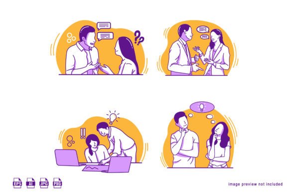 Download 4 Business Idea Discussion - Flat - Idea Collection